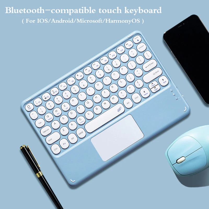 Tablet Keyboard for iPad Pro 11 12.9 Air 11 7th 6th Wireless Touch Keyboard Compatible IOS Android for Xiaomi Pad Samsung S9 +