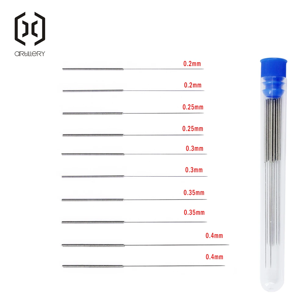 10 Pieces Stainless Steel Nozzle Cleaning Needle Tool 0.2mm 0.25mm 0.3mm 0.35mm 0.4mm Drill Bits for V6 Nozzle 3D Printer