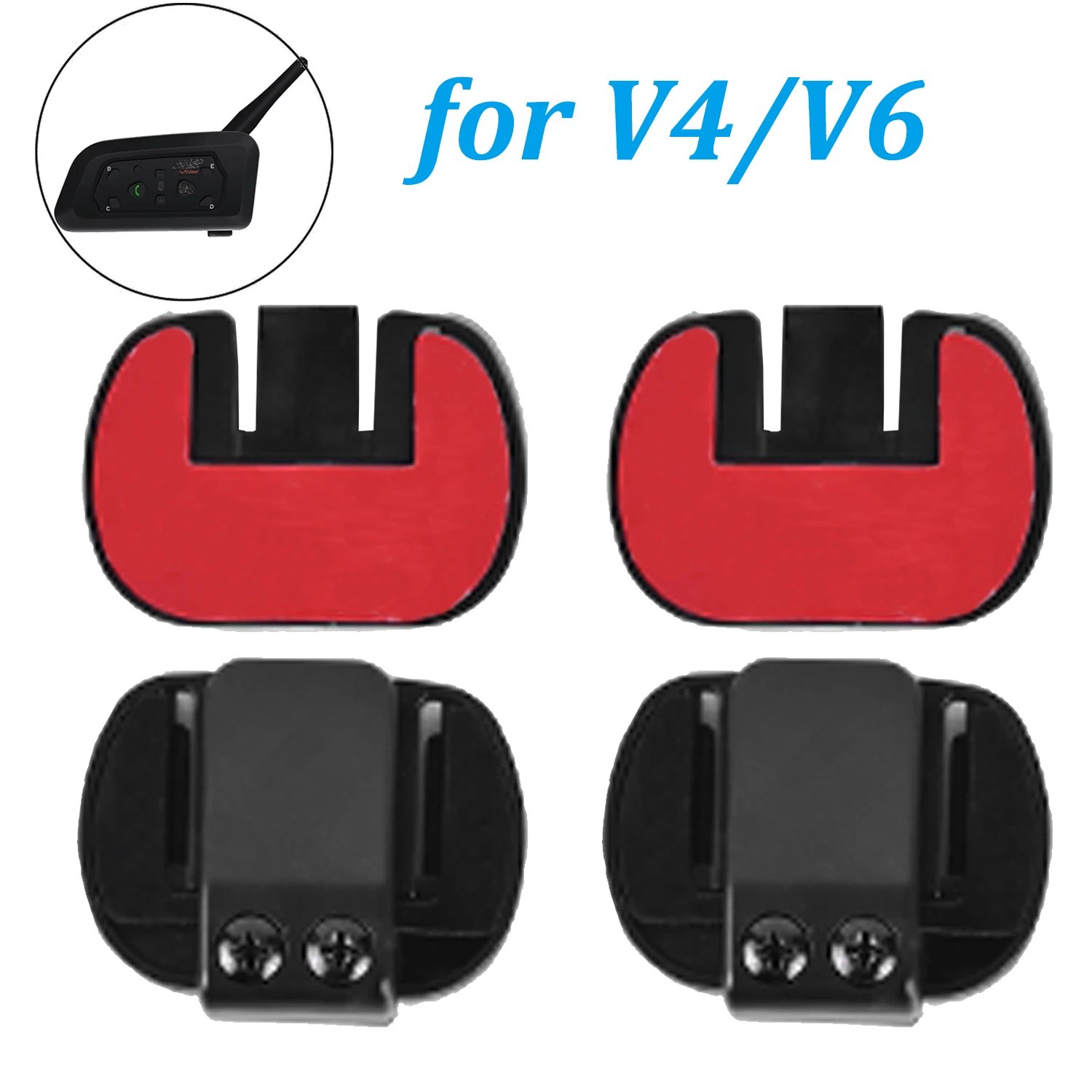 2PCS for EJEAS V6 Pro/3.5mm V4 PLUS ​Mounting Clip Double-Sided Tape Base Motorcycle Helmet Headset Bluetooth Intercom