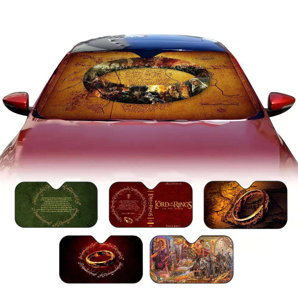 L-Lord of the Rings H-Hobbit HD Windshield Sun Shade for Car SUV Truck Front Window Sun Shade Visor Protector Shield Cover