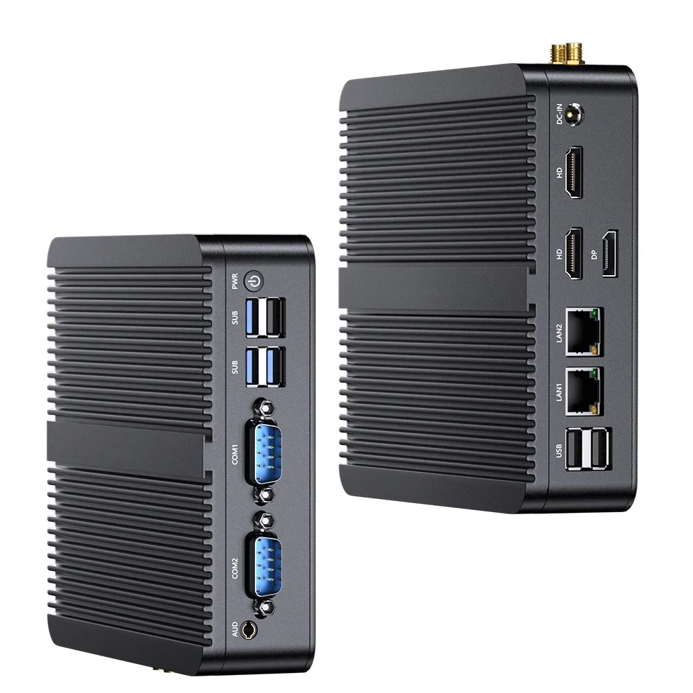 MSECORE Intel Celeron J4125 Fanless Mini PC Windows 10 Office Computer Linux Dual Lan Desktop Computer Industrial PC Portable
