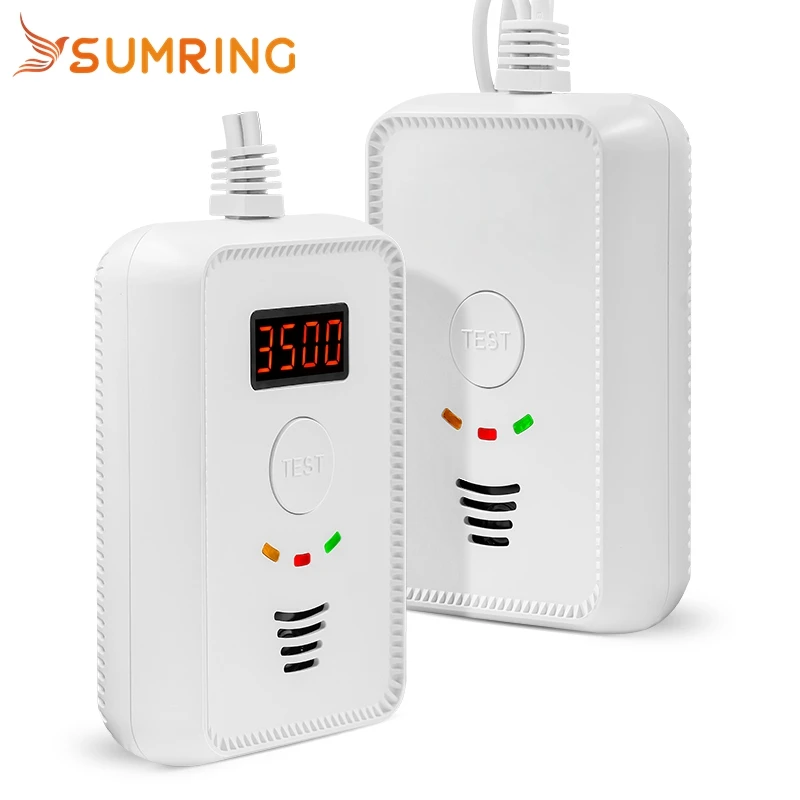 SUMRING Natural Methane Gas Detector Alarm Kitchen Combustible and Carbon Monoxide Leakage CO Gas Detector