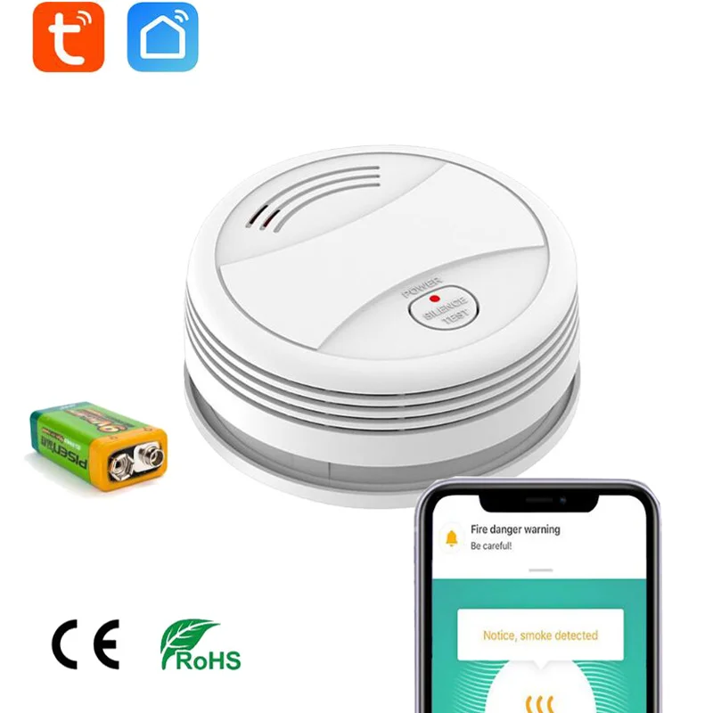 Wifi Smart Smoke Detector Remote Control Tuya Smart Life APP Smoke Sensor Wireless Alarm Detector Systems Security Rookmelder