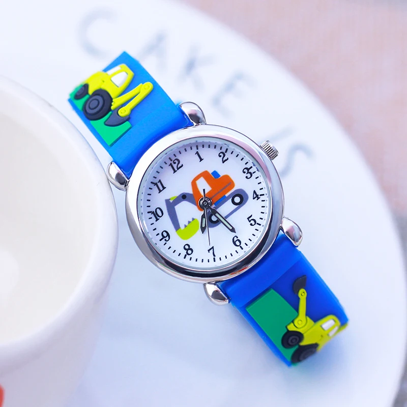 chaoyada children boys girls little kids fashion cool excavator silicone strap quartz watches students cartoon waterproof watch