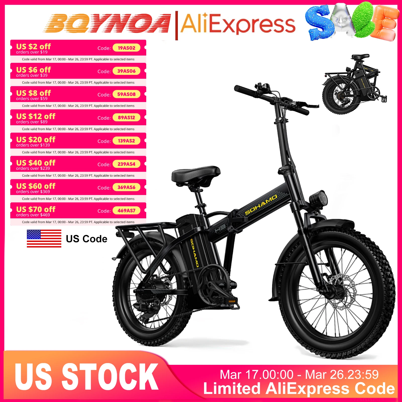 48V20AH,Ebike Foldable,Long Range 60Miles Ebike,20'' Fat Tire,1100W Peak Motor Bike,Folding Road Adult 7-speed Electric Bike