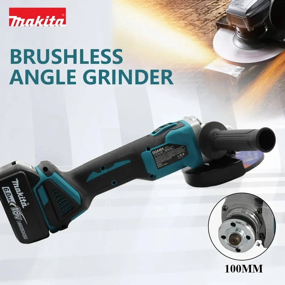 Makita DGA404 100mm Angle Grinder Lithium Battery Brushless Polishing 18V Machine 4 Gear Industrial Cutting Power Tools 20V