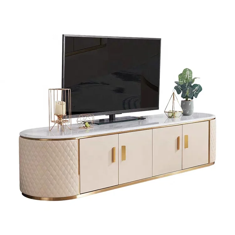 Modern Gold Tv Stand and Tv Cabinet with Drawers for Living Room Furniture Use