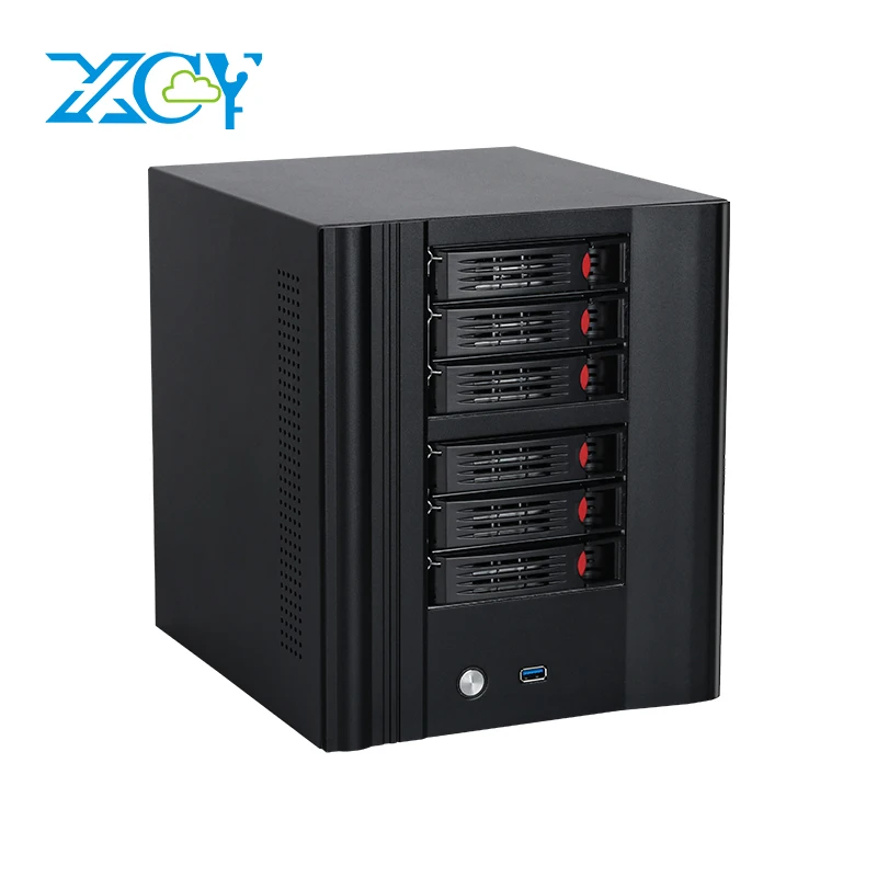 XCY NAS Mini PC 4/6/8 Bay 2.5 3.5 inch HDDs Intel N150 DDR5 RAM M.2 NVME SSD 10G Ethernet Type-C Win11/10 Linux FreeNAS RAID