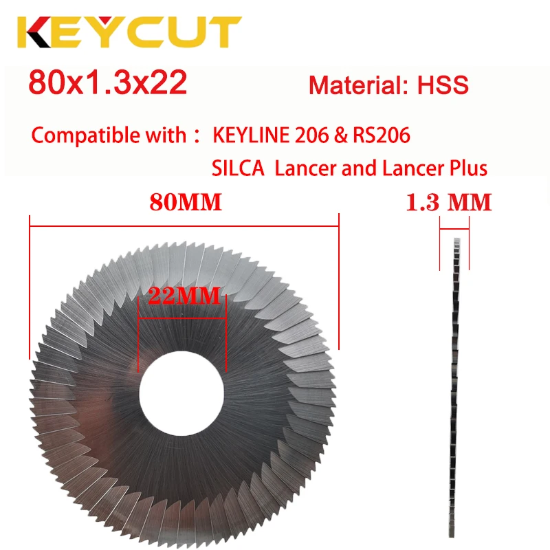 SILCA SG6 300SF 80x1.3x22 Milling Cutters used with SILCA Lancer SILCA Lancer Plus KEYLINE 206 & RS206 key Machines