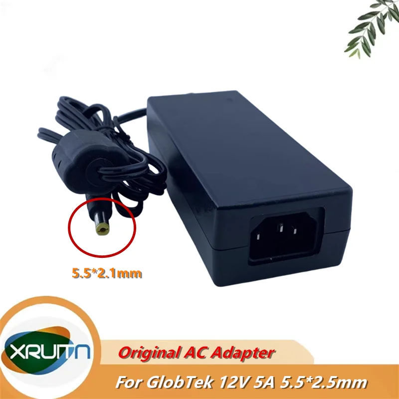 Original GT-46600-6012-T3 ITE Power Supply 12V 5A 60W For GlobTek AC Adapter Charger 5.5*2.1mm Genuine