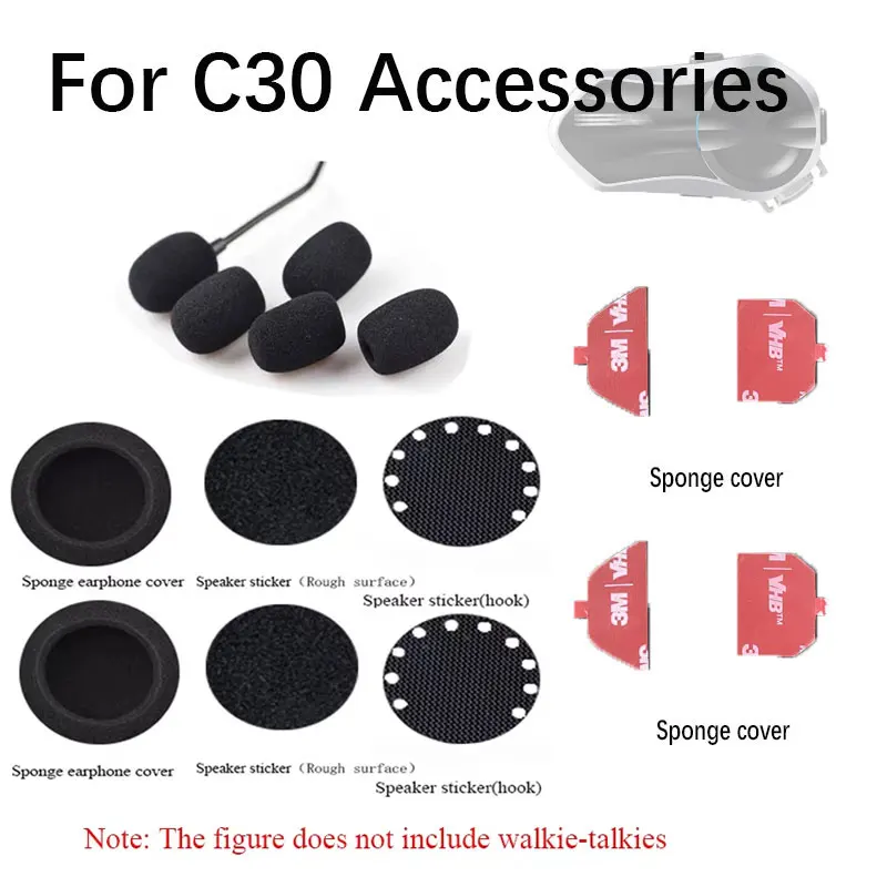 For SENA C30 Bluetooth helmet headphones Accessories 45MM sponge and double-sided tape