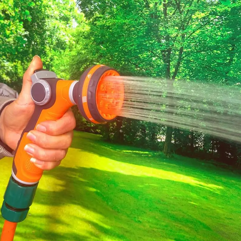Water Hose Nozzle High Pressure Sprayer Hose Nozzle Leak Proof Handheld Garden Sprayer 8 Adjustable Spray Patterns Watering