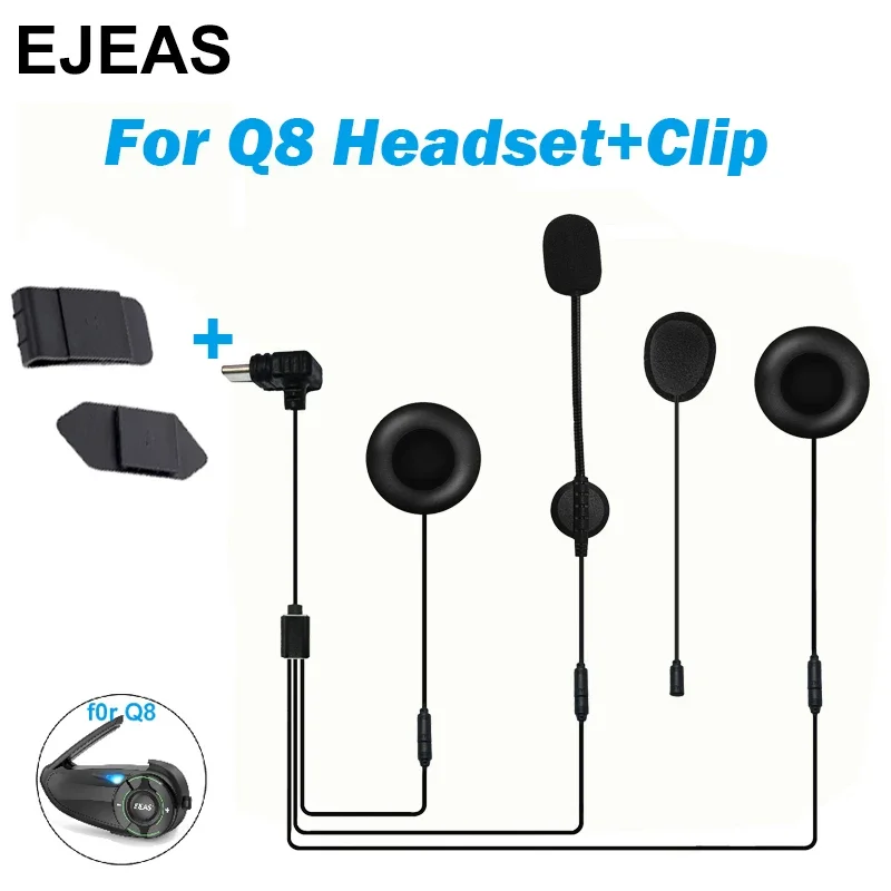 New Mounting Clip Double-Sided Tape Base Type-C Interface Headset For EJEAS Q8 Motorcycle Helmet Intercom
