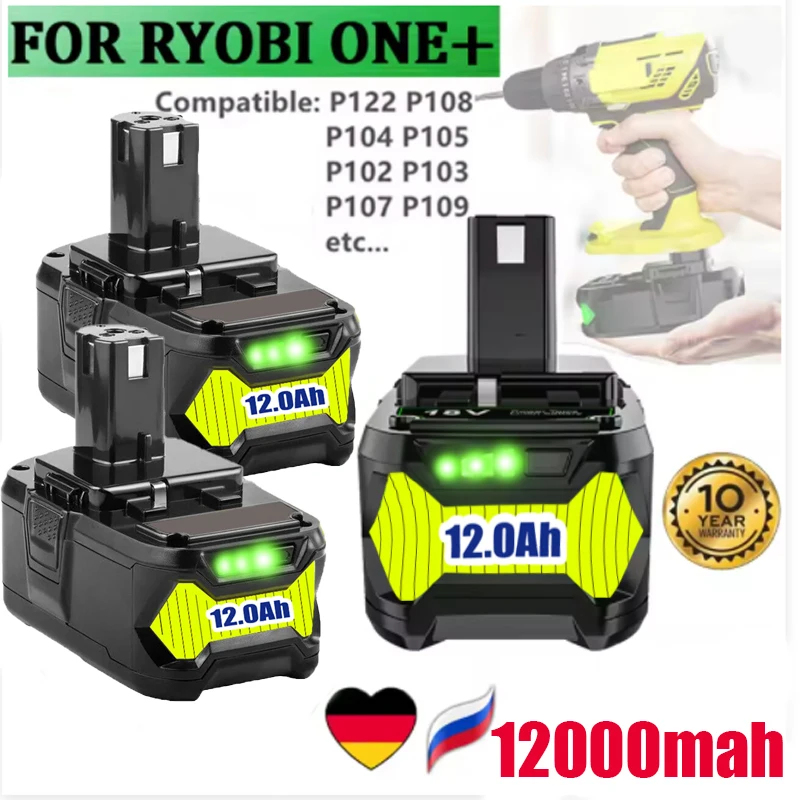 For RYOBI 18V P108 Battery One+ Plus Battery Volt Lithium-Ion Power Tools P104 P107 RB18L50 Real capacity, no false labeling