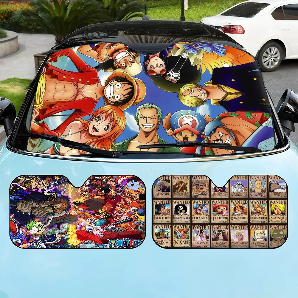 Anime One-P-Pieces Manga Car Windshield Foldable Sun Shade Cover Block Reflector Portable Breathable Anti UV Protector Screen