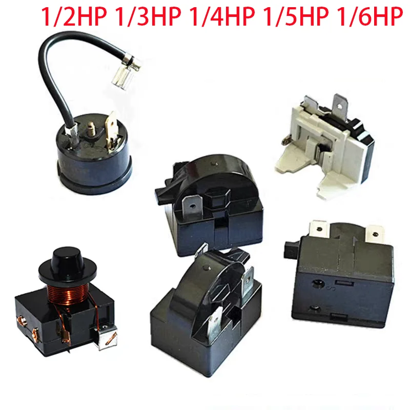 1/2HP 1/3HP 1/4HP 1/5HP 1/6HP Refrigerator Freezer PTC Compressor Starter Heavy Hammer Starter Compressor Overload Protector