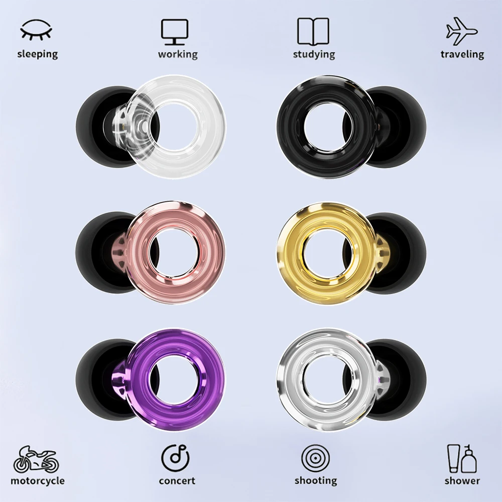 HUAK High-Fidelity Ear Plugs - Reusable 8 Ear Tips in XS/S/M/L - Concerts & Festivals, Live Events, Musicians, DJs