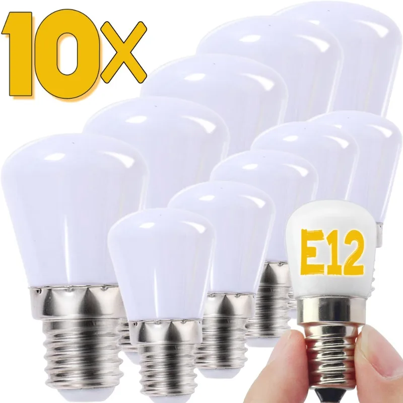 LED Refrigerator Lamp E12 Light Bulb 220V LED Refrigerator Lamp Screw Bulb for Refrigerator Display Cabinet Home Lighting