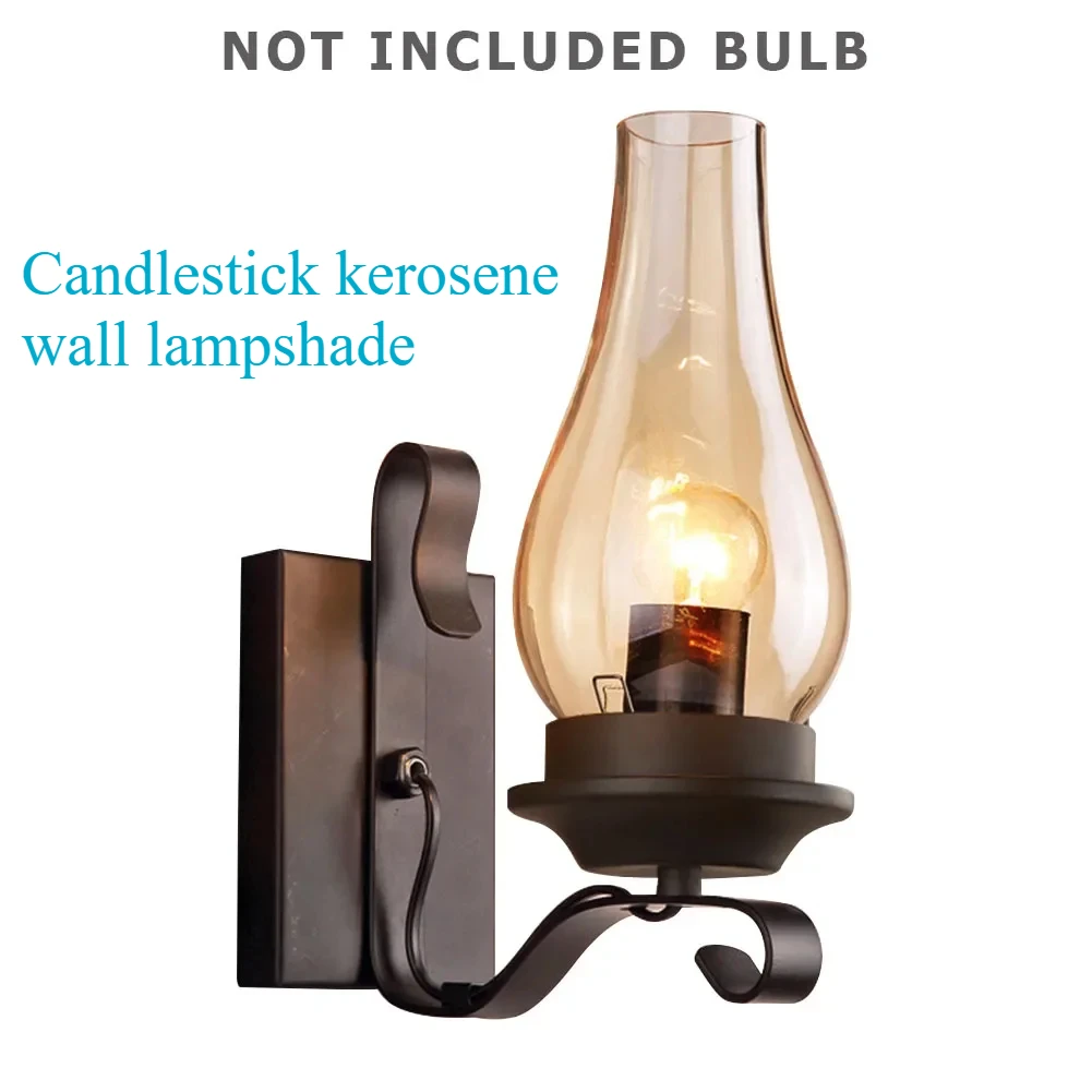 American rural  industrial style candle holder kerosene wall lamp bedroom bedside creative personality balcony corridor lamp