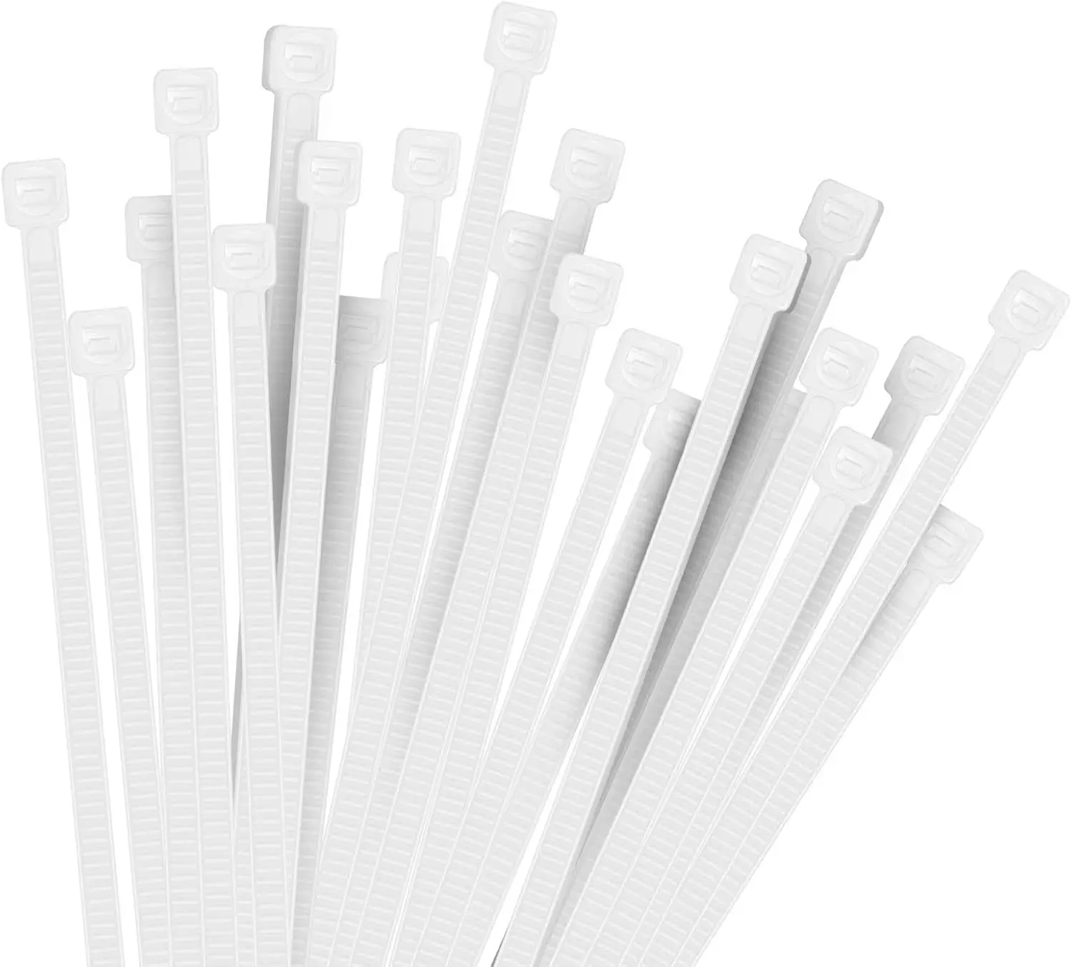 Heavy Duty 12 Inch White Cable Zip Ties 100pcs Self-Locking Nylon Wire Ties 50lbs Tensile Strength for Indoor Outdoor