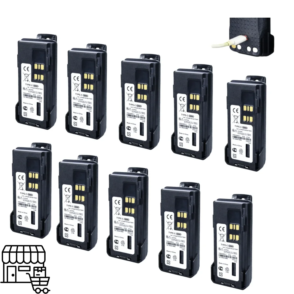 10PCS PMNN4409-C 5000mAh Type-C USB Li-ion Battery for Motorola XIR P8668i APX3000 DP4000 XPR3500 XPR7380 XPR7550 GP328D Radios