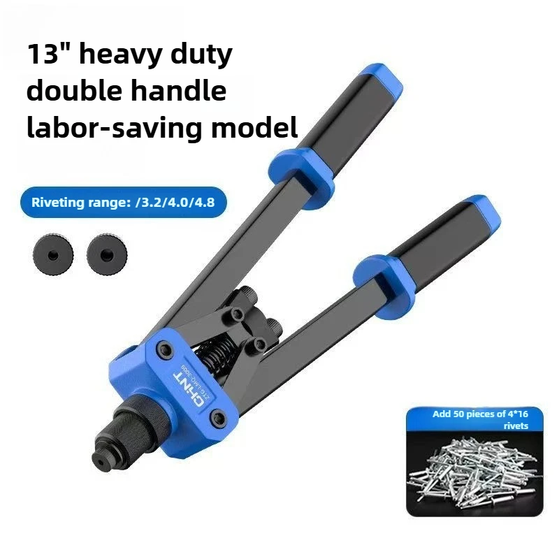 Riveter Set 420MM Single Hand Blind Rivet Guns Nose Piece Manual Riveting Riveter Tool Hand Tool DIY Rivets Nut Automotive Tools