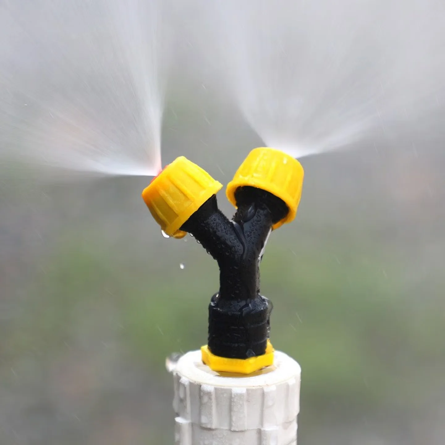 1/2 Inch Y-Type Plastic Mist Sprayer - Double Nozzle Garden Irrigation Dust Control for Construction Site