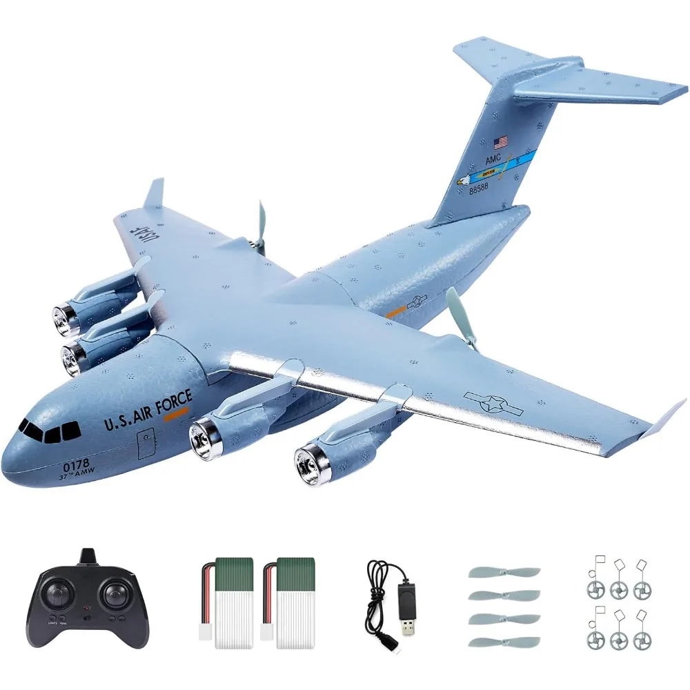 Ready to Fly 2.4GHz 2CH C-17 Globemaster III Military RC Airplane with 6-Axis Gyro Stabilizer