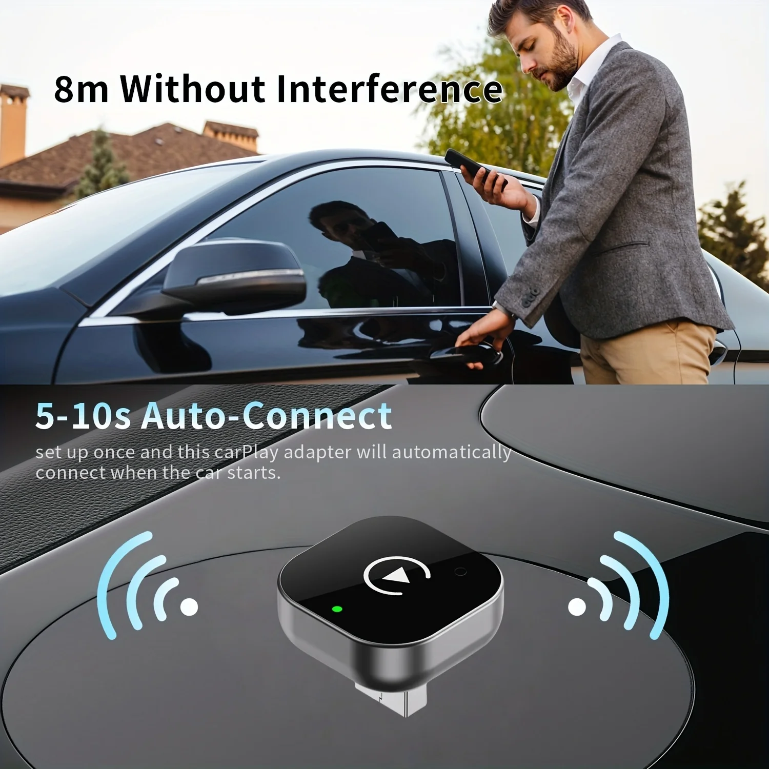 Gallop Sprite Wireless CarPlay Android Auto Adapter USB Dongle Wired to Wireless AI Smart Box Plug & Play Automatic Connection