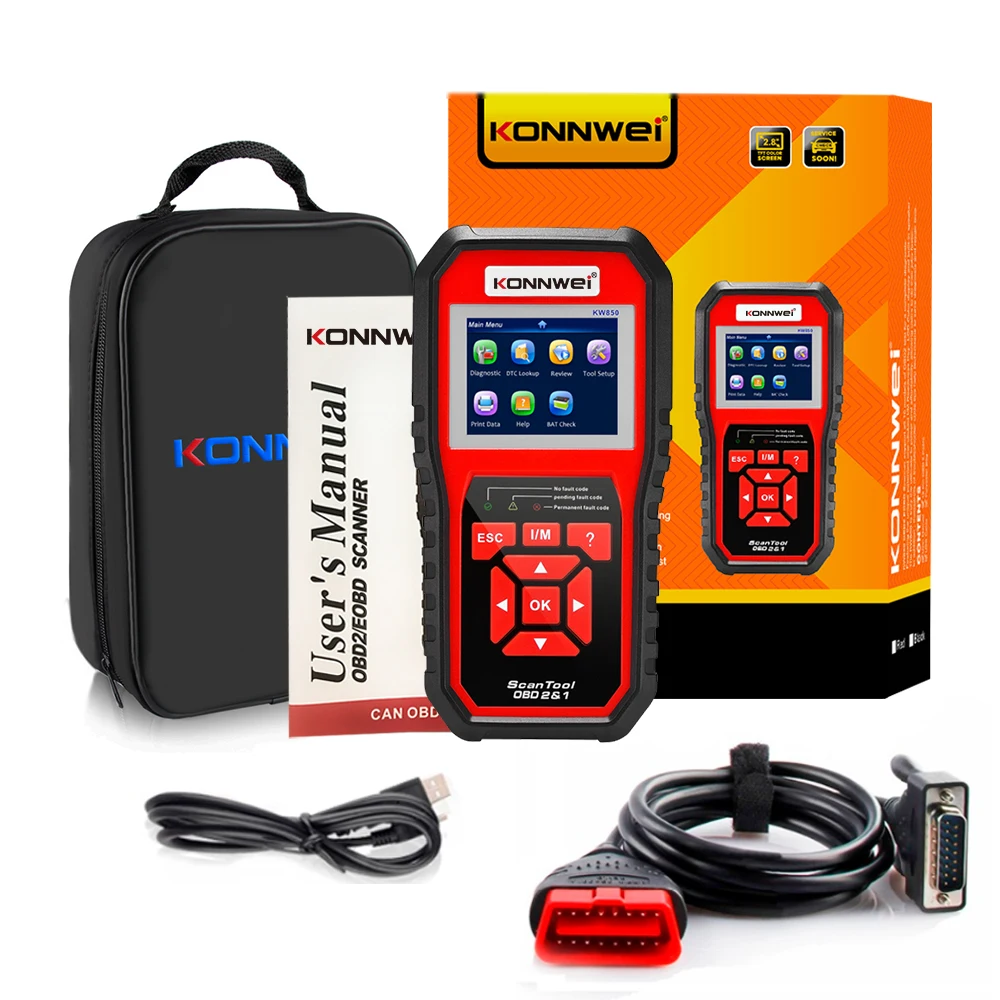 2026 KONNWEI KW850 Car OBD2 Scanner Professional Auto Diagnostic Tools OBD 2 Engine System Check Code Reader DTC