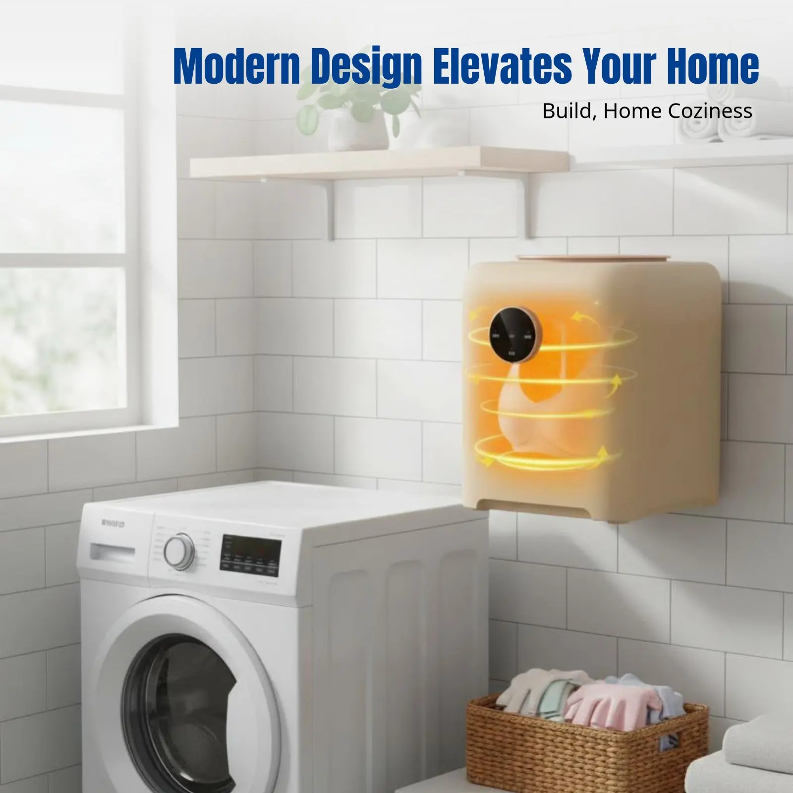 Automatic Mini Clothes Dryer, Wall-Mounted, Home Use, Infant Underwear, Space-Saving Design, Dual Installation, Smart Drying