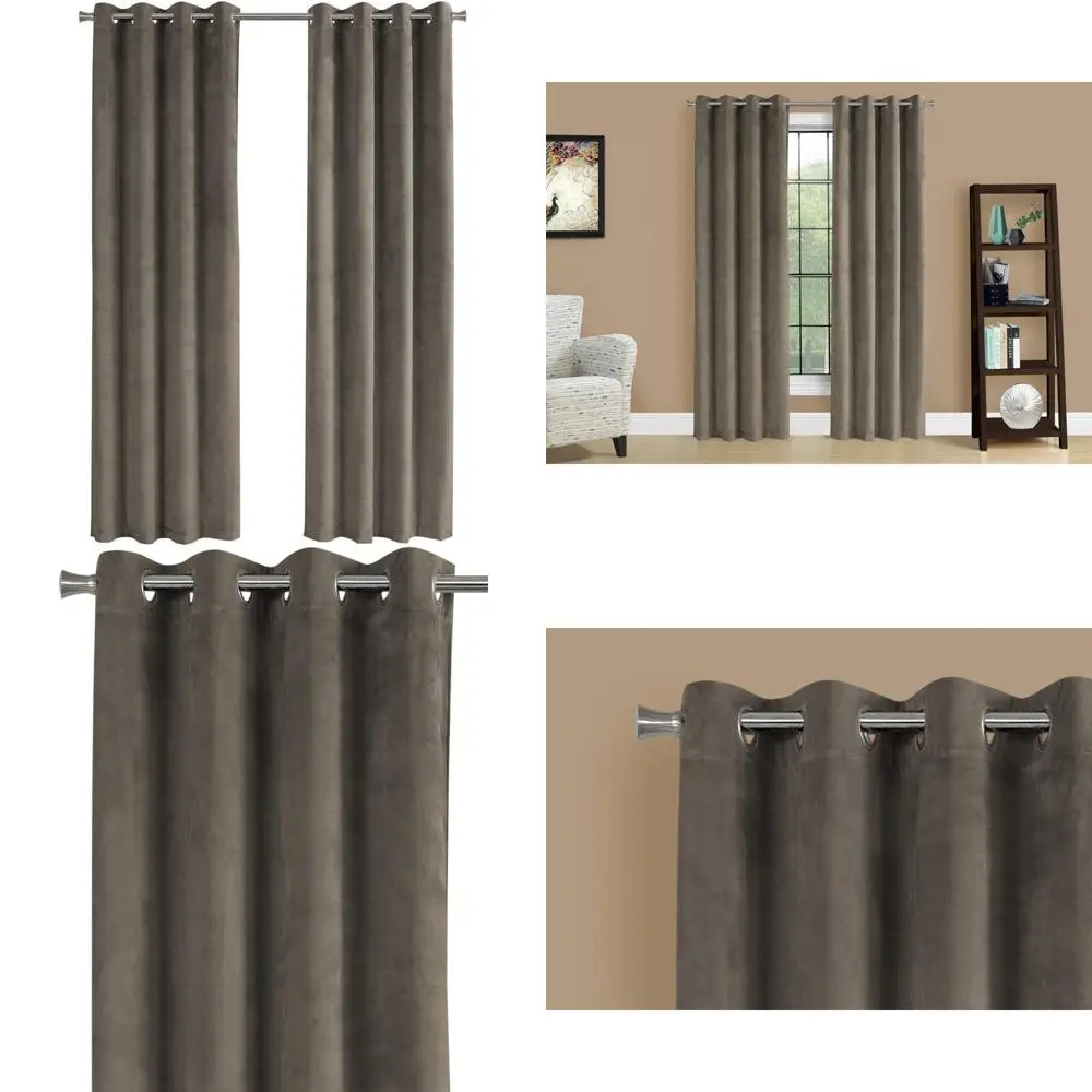 Room Darkening Velvet Curtain Panels Set of 2, 54 Wide x 95 Long, Grommet Top, Suitable for Living Room, Bedroom, Kitchen, Beige