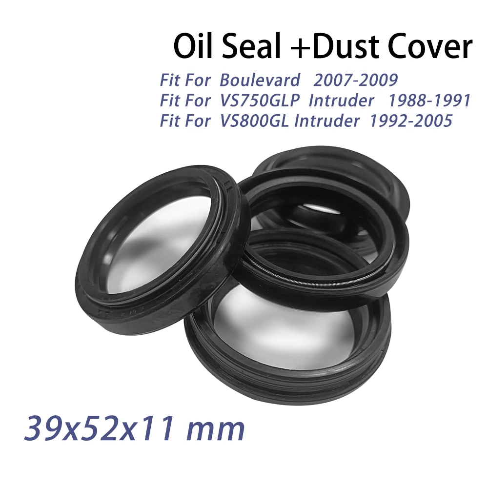 Front Fork Oil Seal 39x52x11 Dust Seal Fit for Suzuki Boulevard 2007-2009 VS750GLP Intruder 88-91 VS800GL Intruder