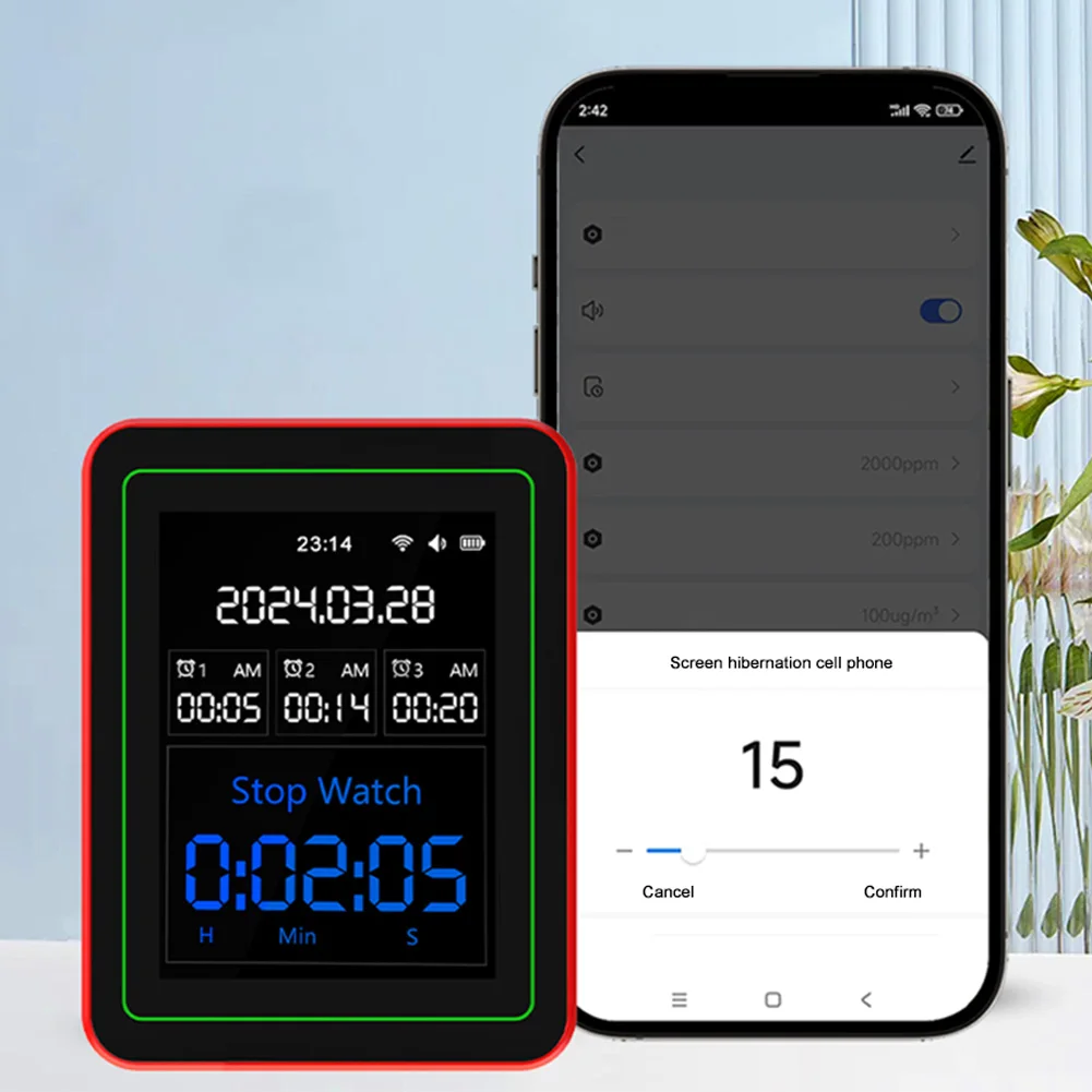 WiFi 15-in-1 Air Quality Detector APP Control Household Portable AQI PM0.3 PM1.0 PM2.5 PM10 CO CO2 TVOC HCHO Tester