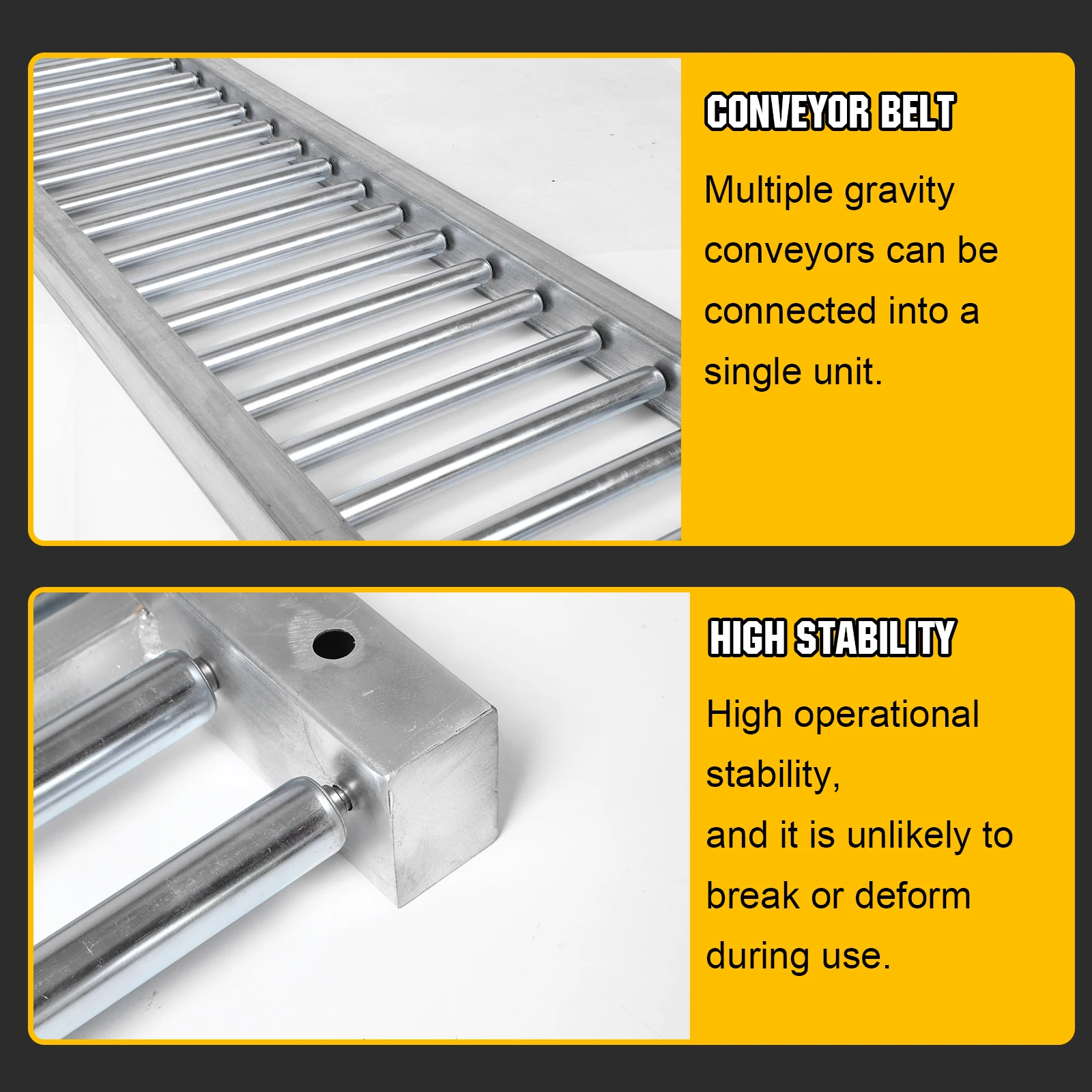 Splicable Roller Conveyor Non-Powered Foldable Conveyor Belt Multi-Purpose Heavy Duty Transport Slide for Water Fruit Beer