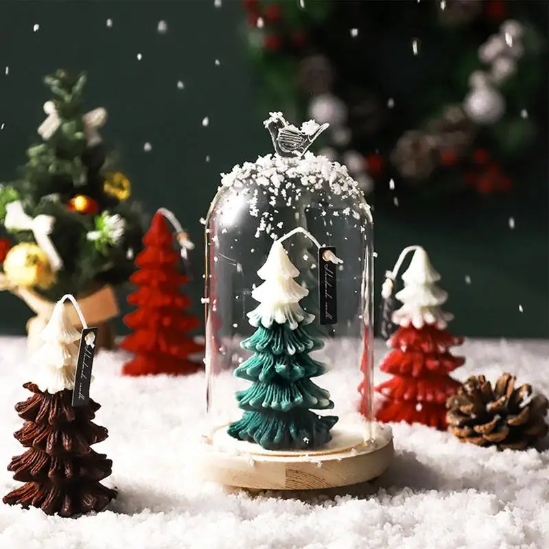 Merry Christmas Aromatherapy Candle 3D Xmas Tree Shaped Scented Candle Ornaments for Navidad New Year Party Home Decor Xmas Gift