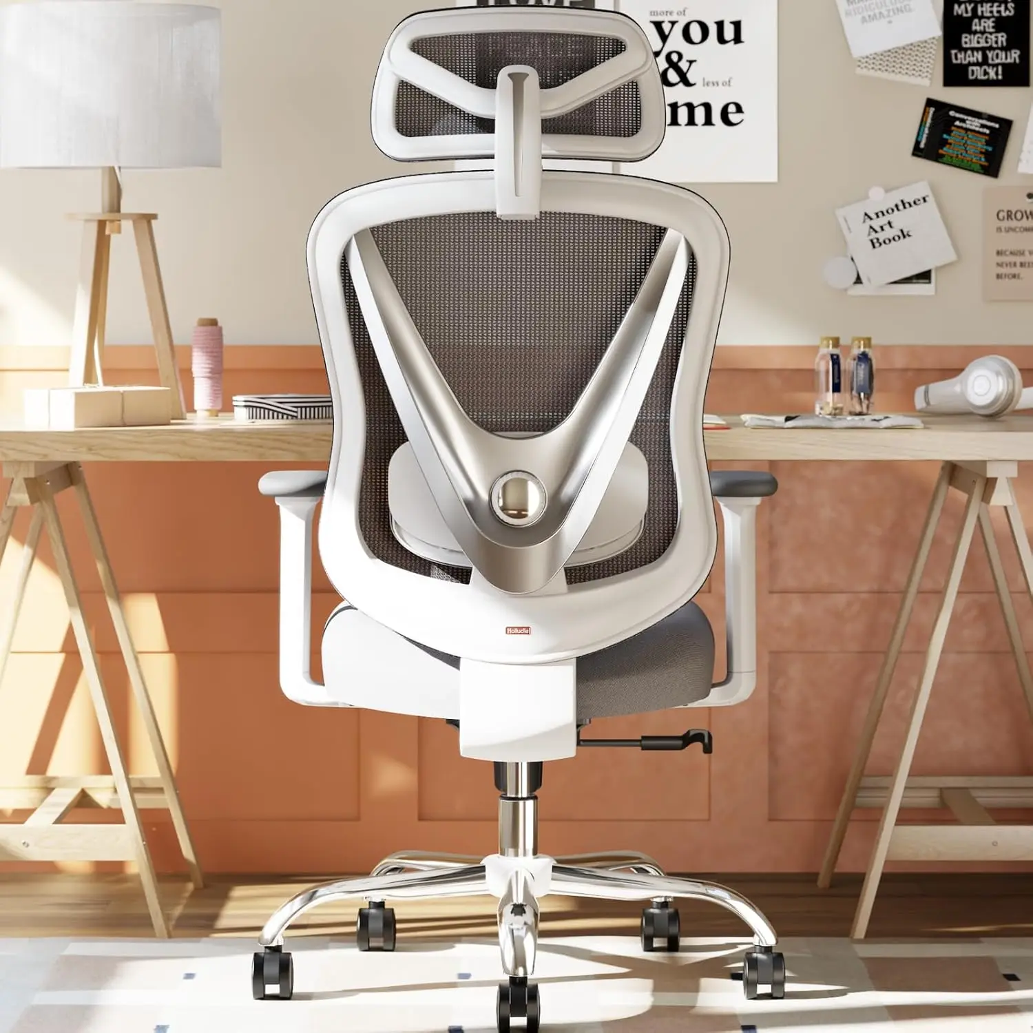 Ergonomic Office Chair With 3D Lumbar Support & 3D Adjustable Armrests – V-Shaped Ba Design, Adjustable Desk Chair For Office &