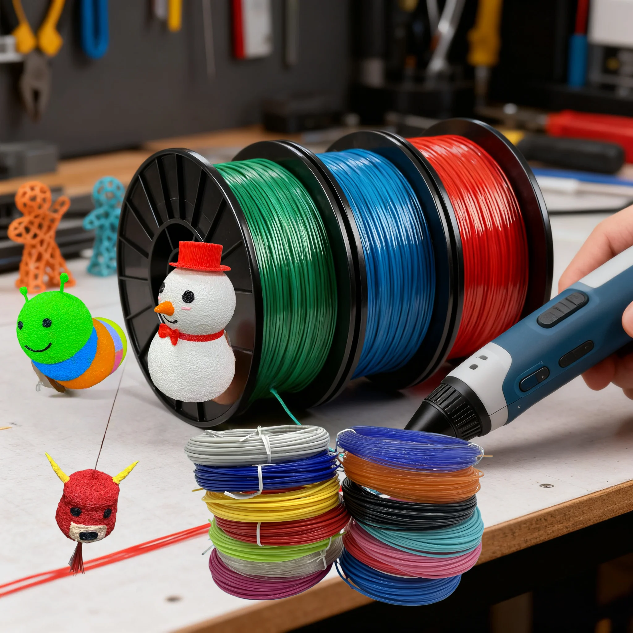 3D Filament Refills 50M/100M/200M Colorful 3D PLA Refill 3D Printing Pen Filament Printing Material High-Precision Printing Pen