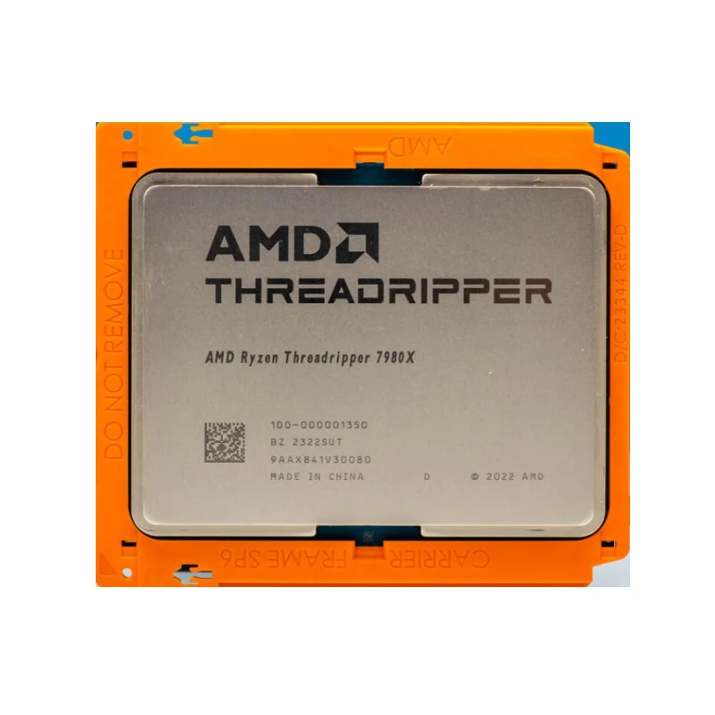 New Ryzen Threadripper 7980X 350W StormPeak STR5 Zen4 64-Core/128-Threads (100-100001350WOF) Boxed CPU No Cooler Included