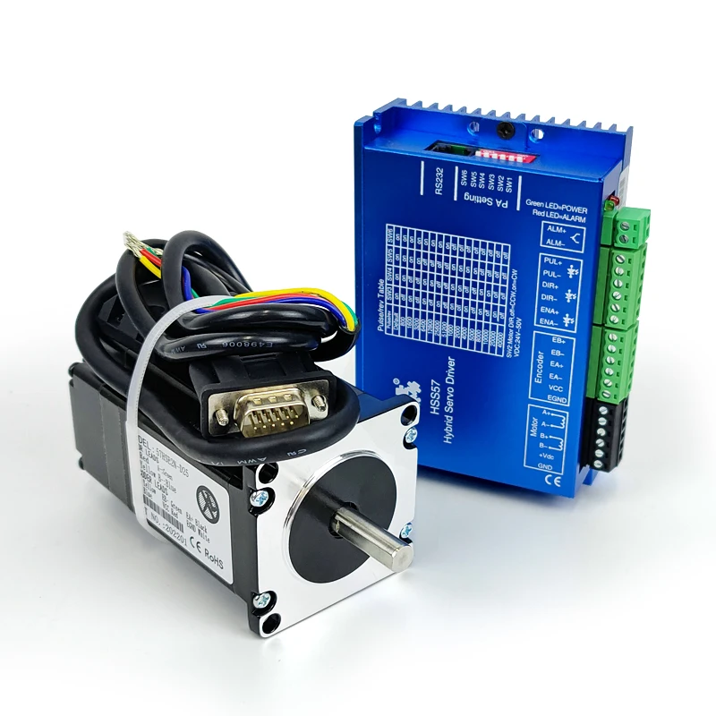 2 Phase Nema 23 Closed Loop Stepper Motor 2Nm With Hss57 Nema23 Driver And 3M Cables