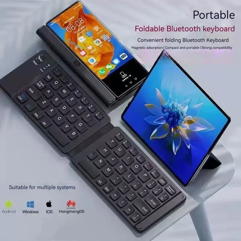 Simple Portable Foldable Bluetooth Mini Keyboard Easy to Carry Office Good Helper