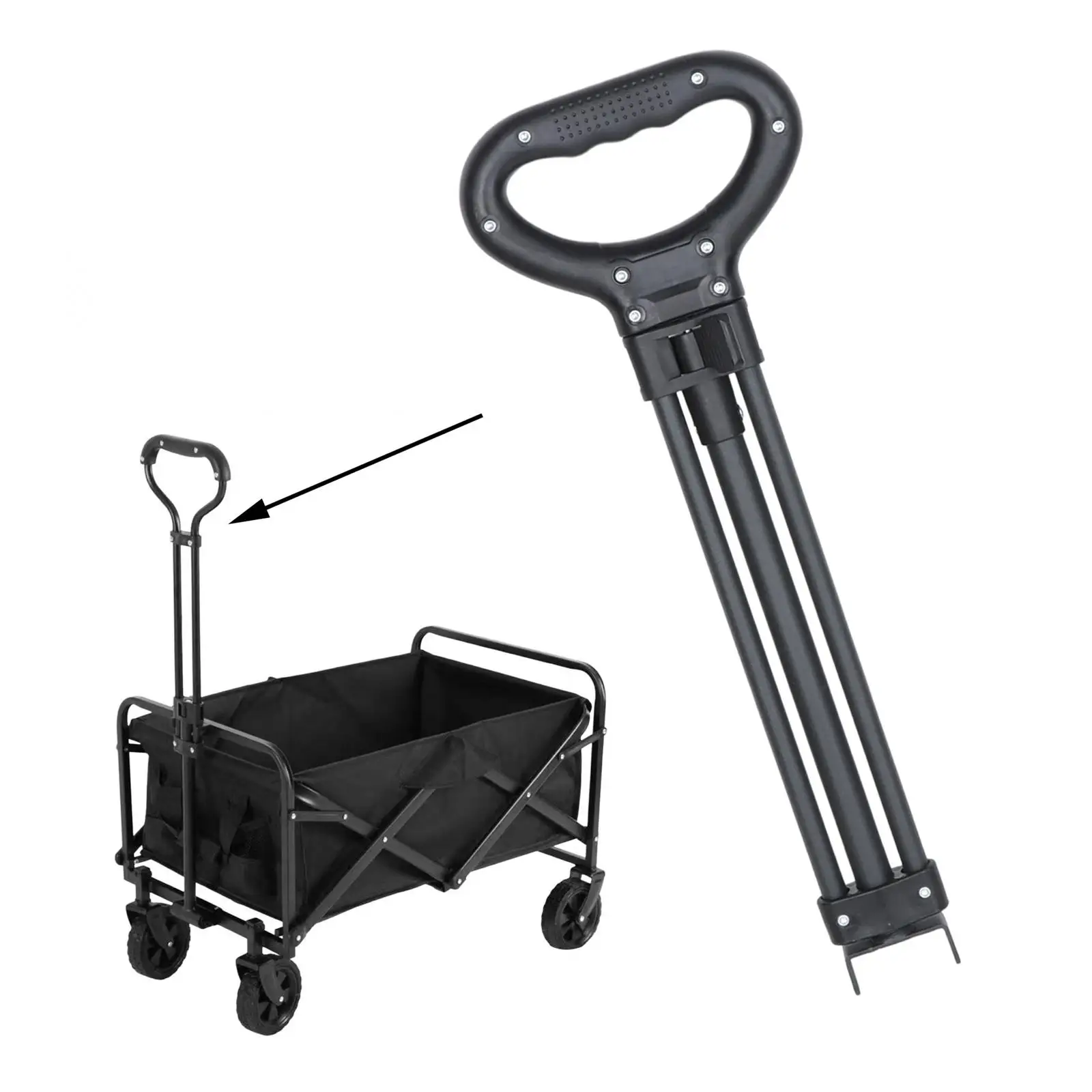 Shopping Cart Pull Handle Replacement Part for Outdoor Carts Fishing Carts