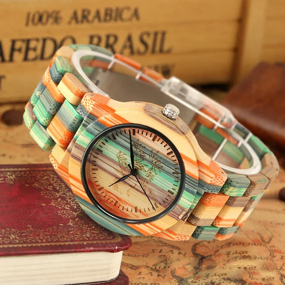 Luxury Color High-end Customized Bamboo Wood Men's Watch New Fashionable and Casual Men's Accessory Watch