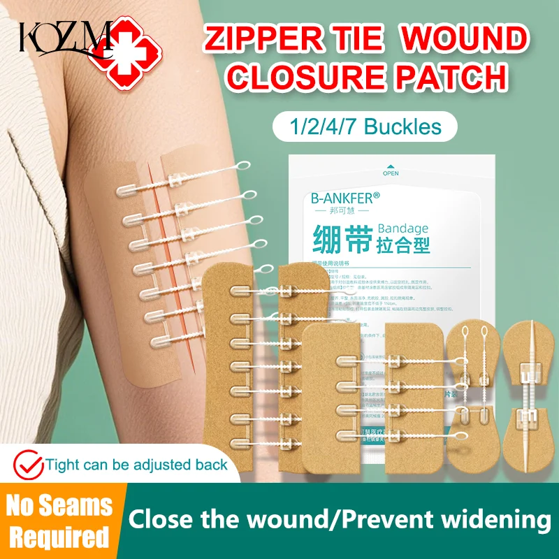 Zipper Tie Wound Closure Patch Hemostatic Patch Wound Fast Without Suture Zipper Outdoor Band-Aid Portable Quick Clot Wound