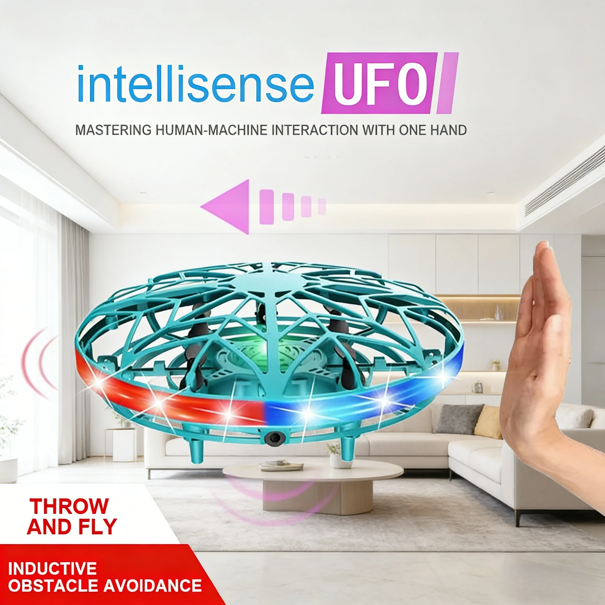 Colorful Anti-collision Flying Helicopter Magic Hand UFO Ball Aircraft Sensing Mini Induction Drone Kids Electric Toy Gift