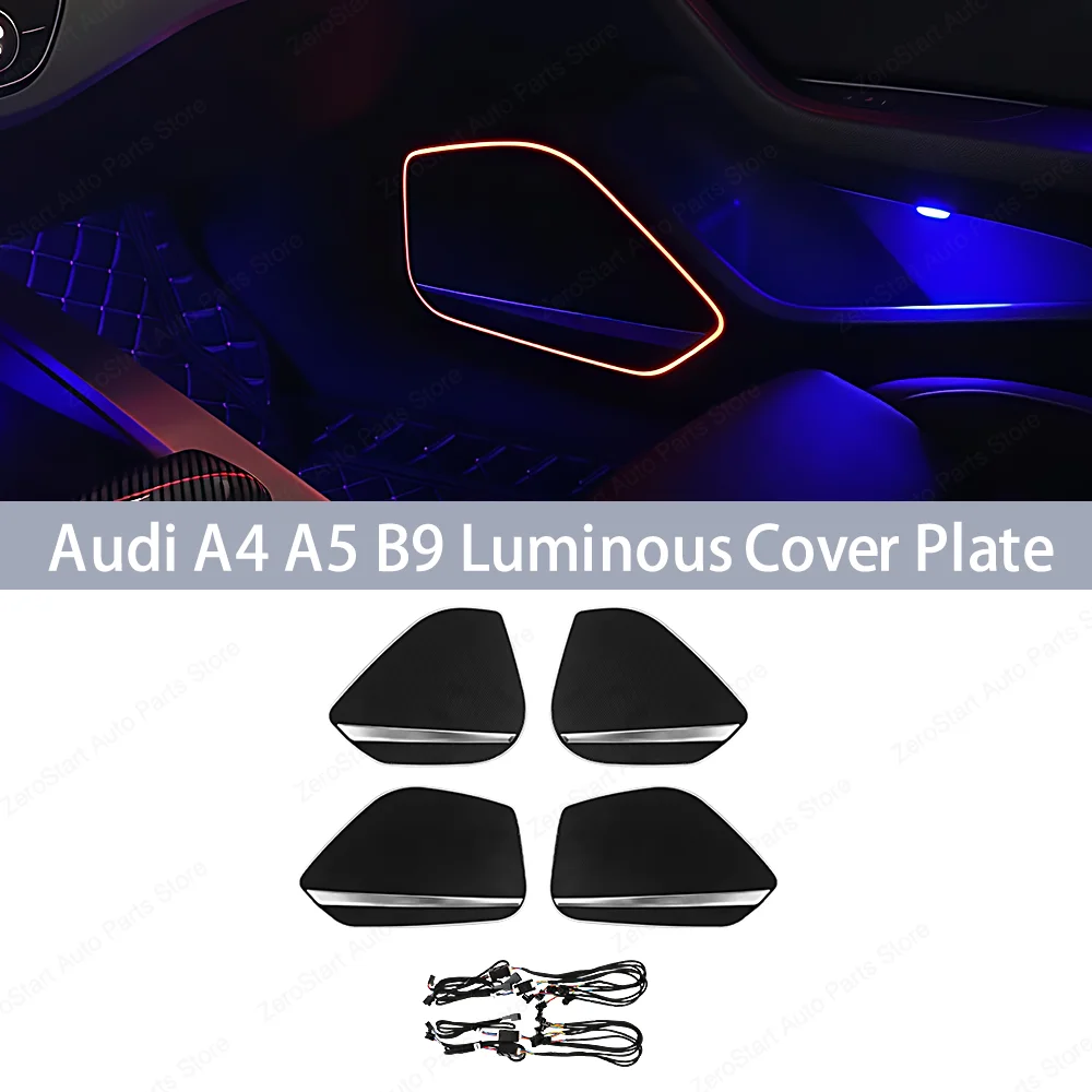 Horn Cover Atmosphere Lights for Audi A4 A5 B9 Auto Door Speaker Cover 32 Color Car LED Interior Decorative Lamp Ambient Light