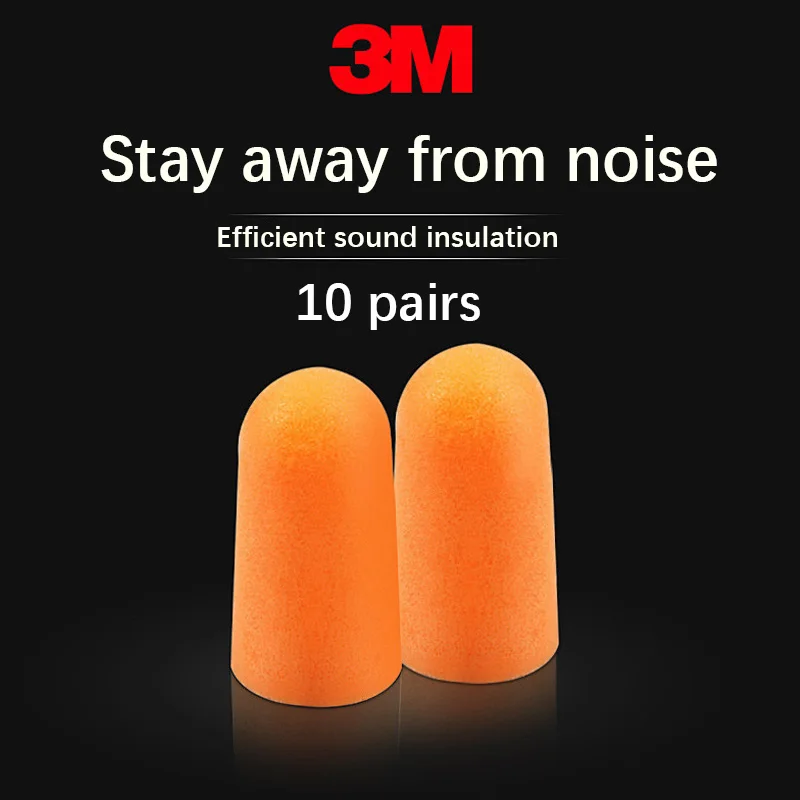 10 pairs】3M earplugs for Sleep Learning anti-noise Super noise-proof industrial protective machinery noise reduction 1100.