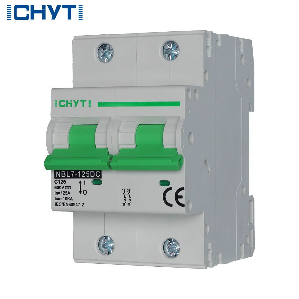 10PCS High-quality 2-pole DC MCB For Solar System, 1000V, 100A/125A. Ensures Safe Op & Protection, Reliable Disconnection For So