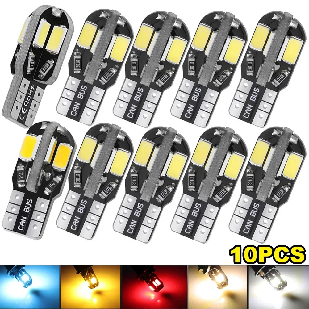 T10 Car Led Interior Reading Light W5w 168 194 Auto Width Lamp Side Marker Bulb for License Plate Lighting 12v Warm White
