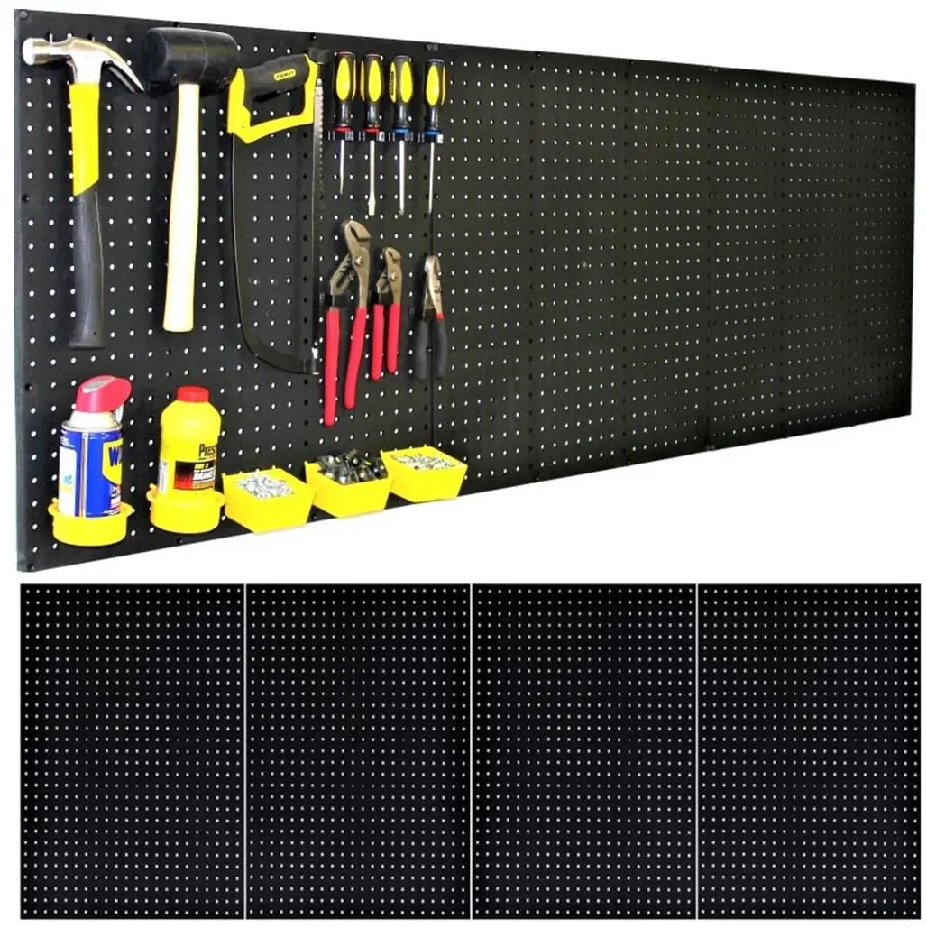 4-Pack 24x16 Inch Pegboard Panels, USA-Made Wall Organizer for Garage, Office & Home Storage
